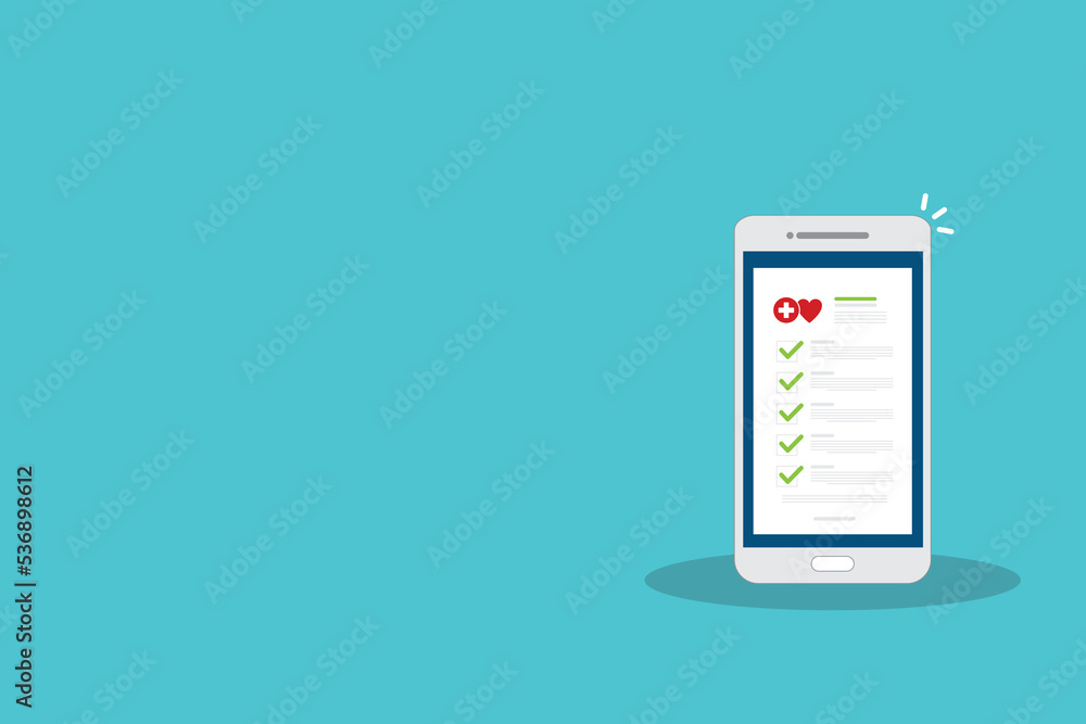 Medical report online , medical document, health insurance concept. Medical report online , medical document, health insurance concept.