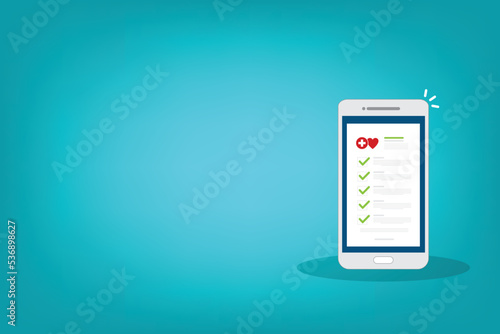 Medical report online , medical document, health insurance concept.