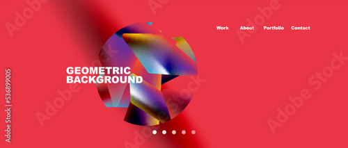 Landing page background template. Abstract geometric shapes composition. Vector illustration for wallpaper, banner, background