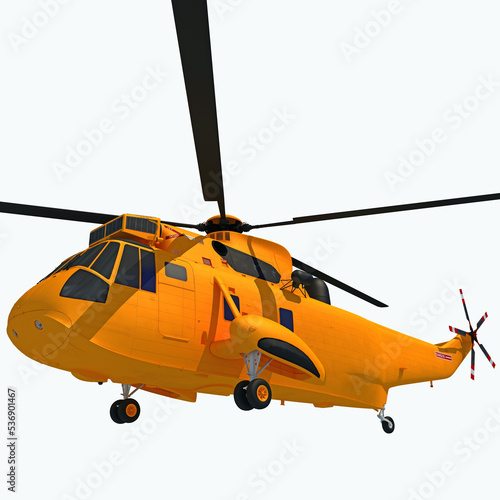 Fototapeta Naklejka Na Ścianę i Meble -  Helicopter 3D rendering on white background