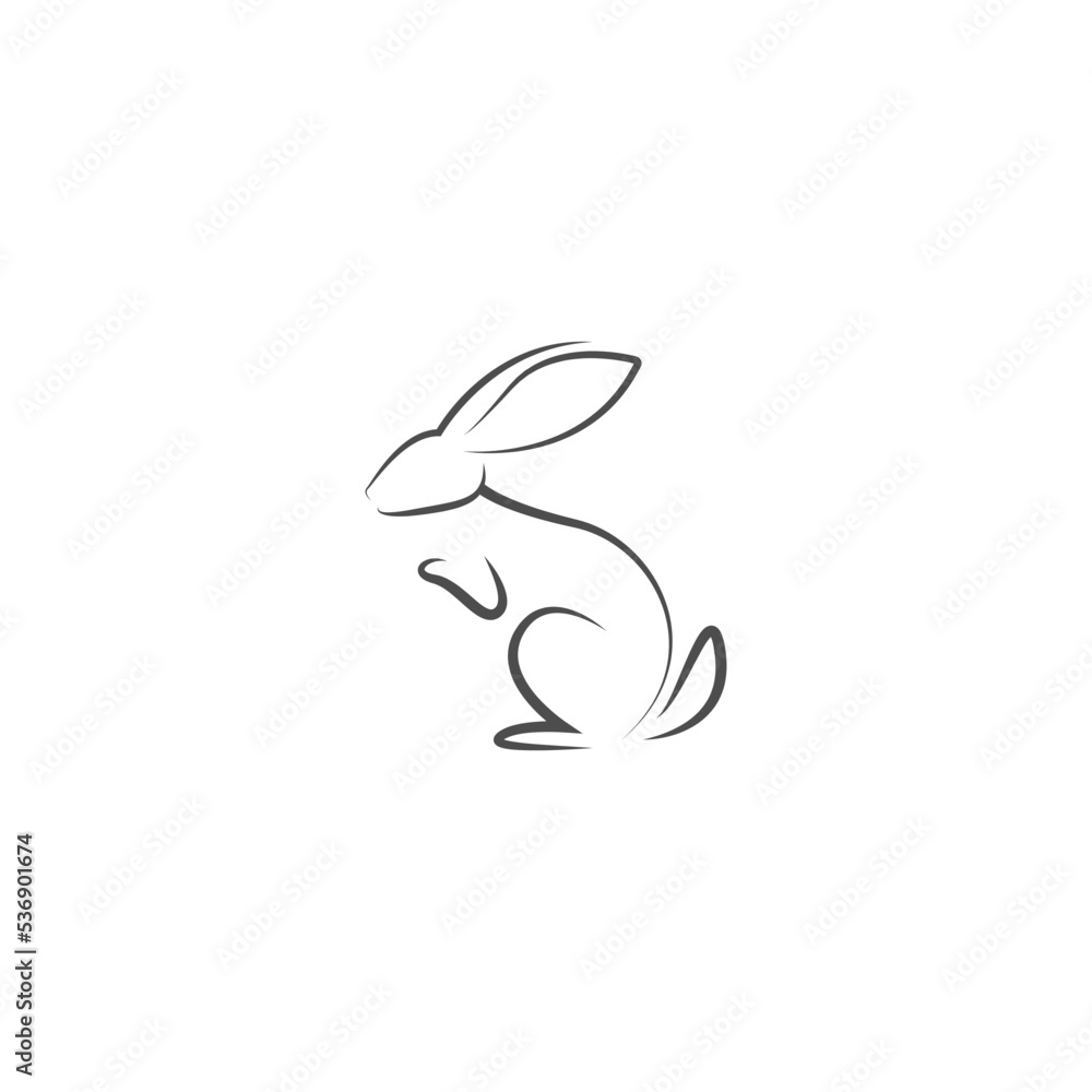 Naklejka premium Rabbit icon logo design illustration