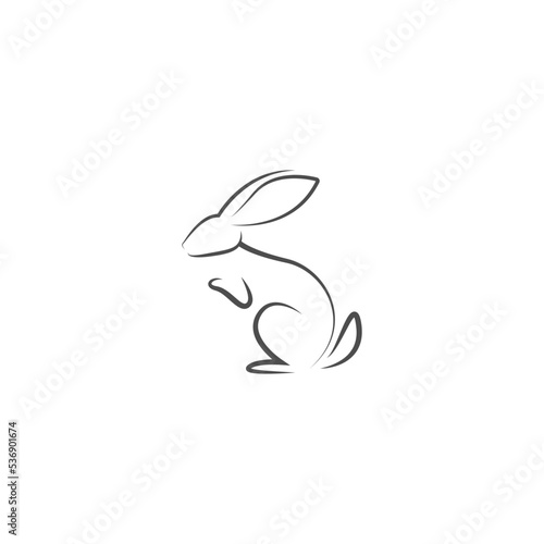 Rabbit icon logo design illustration
