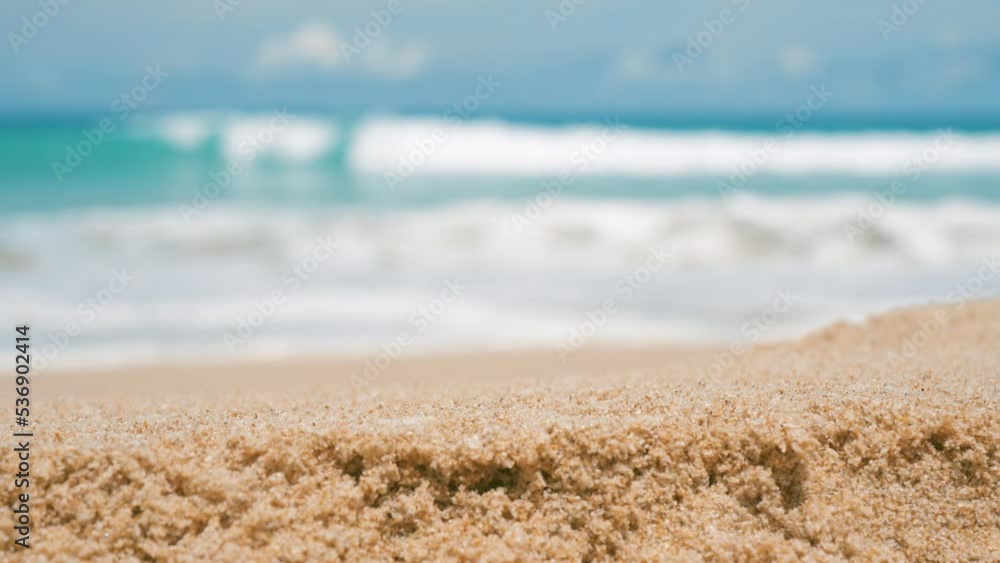 Close up beach in the morning. Sand sea water turquoise. Sea sky clouds. Close up beach in the morning. Sand sea water turquoise. Sea sky clouds.
