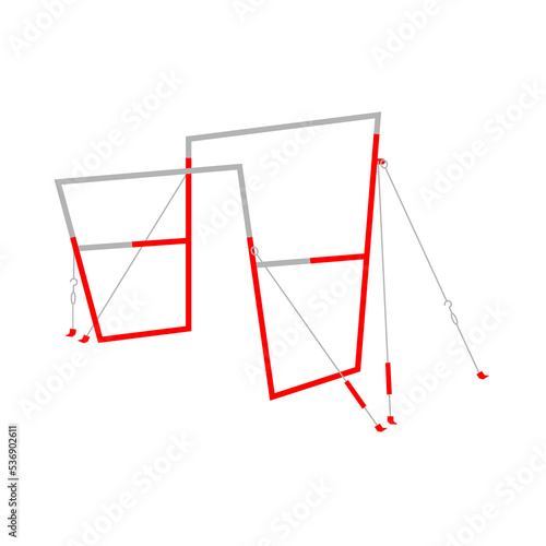 Gymnastics uneven bars vector illustration.