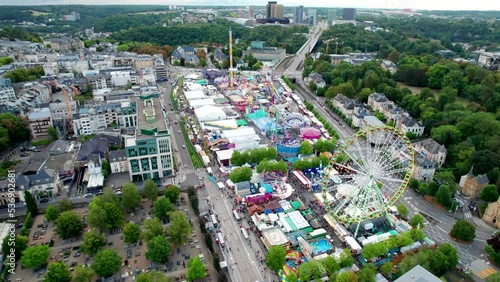 Panorama aerial view of the Schueberfouer festival grounds photo