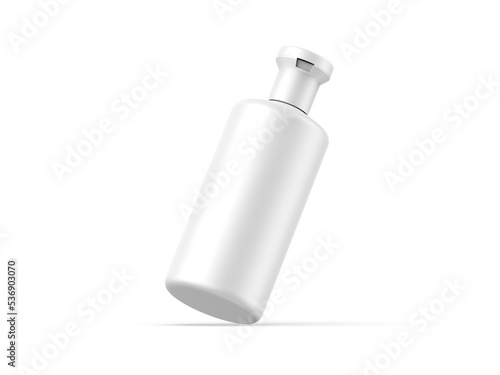 Cosmetic bottle mockup for cream, liquid soap, foams, lotion, shampoo. clean plastic bottle on isolated white background, 3d render illustration.