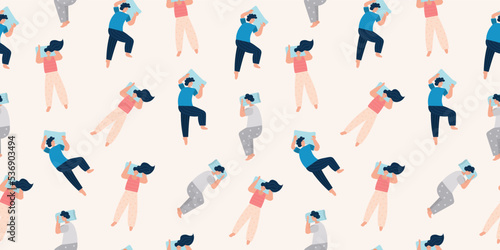 Sleeping people sleeps on the pillow pattern