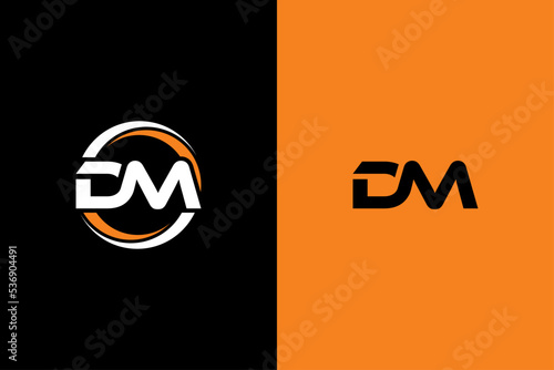 DM Letter Initial Logo Design Template Vector Illustration