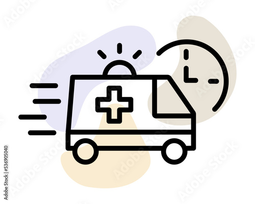 Ambulance icon on white background. Vector sign for mobile app and web sites. Ambulance truck sign. Vector illustration