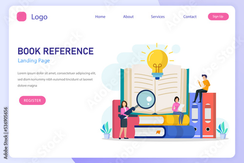 book reference vector concept, library, literature, education, idea, brainstorming..