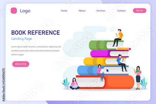 book reference vector concept, library, literature, education, idea, brainstorming..