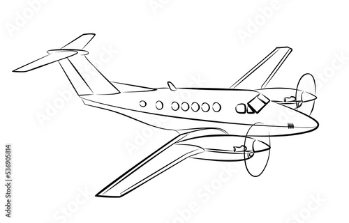 The Sketch of a passenger airliner.