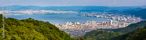 比叡山 の 展望台 から 大津市 を望む 眺望 【 滋賀県 琵琶湖 の イメージ 】