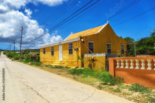 A small yellow house in Rincon Bonaire Netherlands Antilles