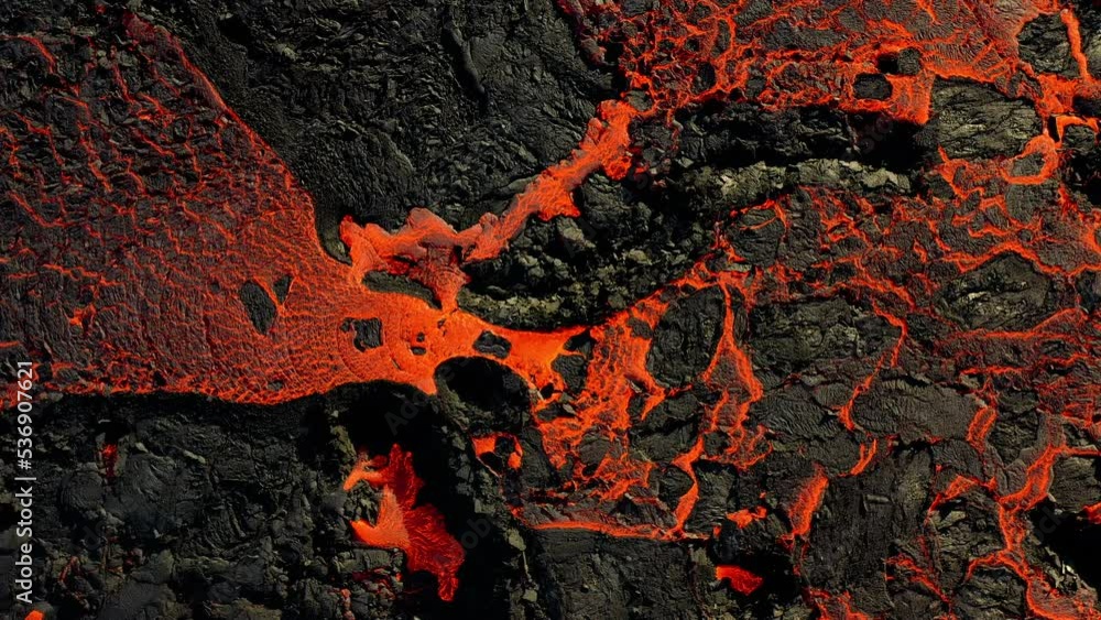 Terrifying Lava Flow From The Crater During Geldingadalir Volcanic ...