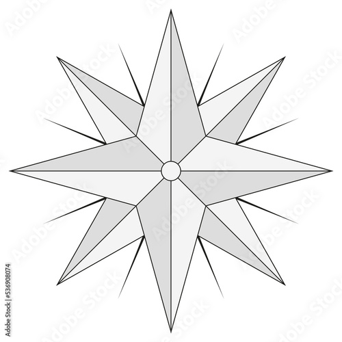 Canvas Print Star of Feanor, elven star, badge, fantasy, vector, isolated, white background