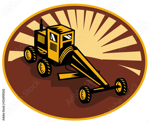 Wallpaper Mural Construction road , blade or motor grader Torontodigital.ca