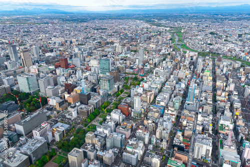 上空から見た札幌市　空撮