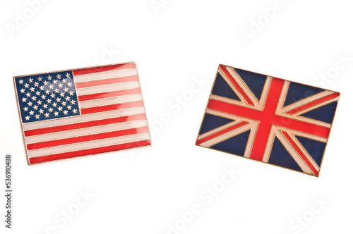 lapel pins of USA and Great Britain