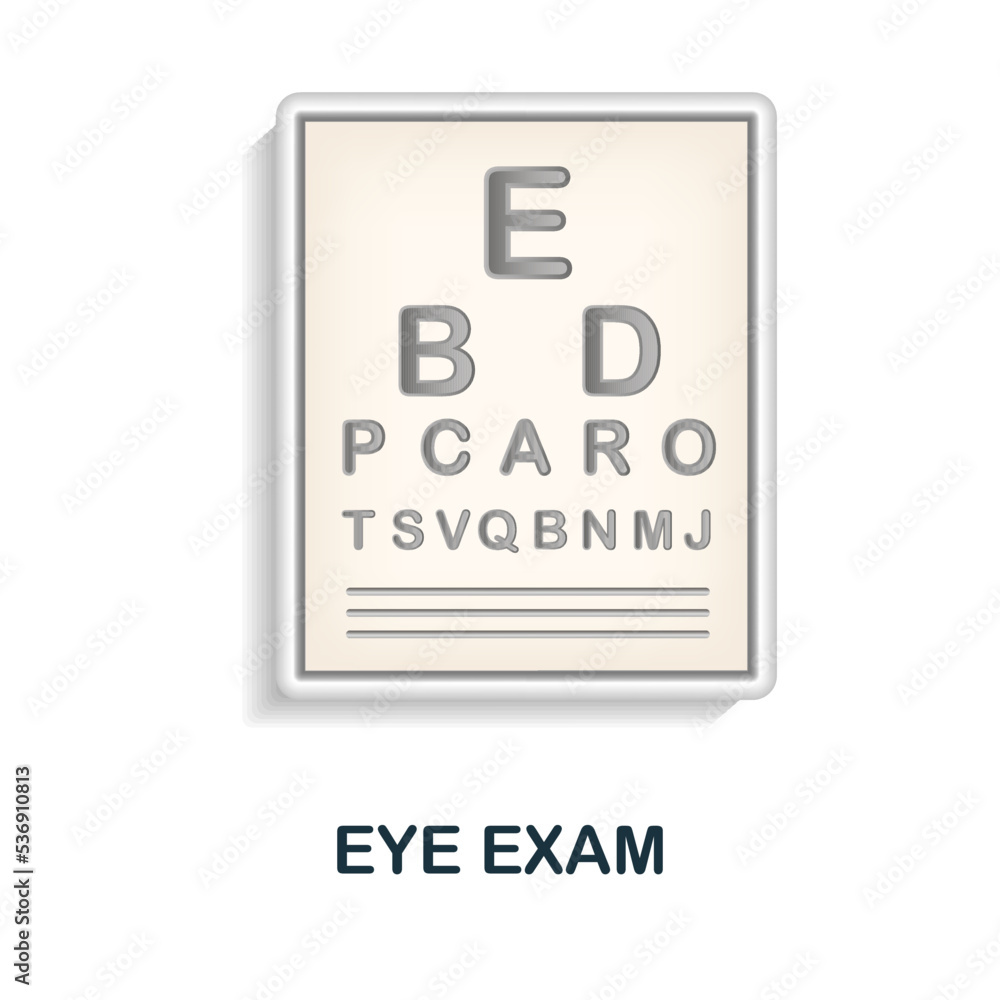 Eye Exam icon. 3d illustration from health check collection. Creative Eye Exam 3d icon for web design, templates, infographics and more Eye Exam icon. 3d illustration from health check collection. Creative Eye Exam 3d icon for web design, templates, infographics and more