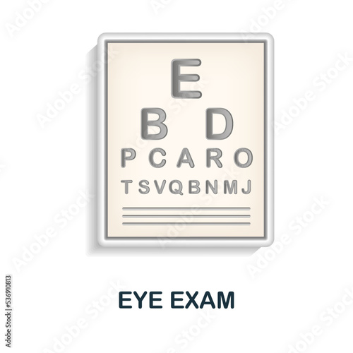Eye Exam icon. 3d illustration from health check collection. Creative Eye Exam 3d icon for web design, templates, infographics and more