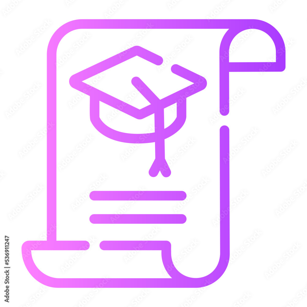 diploma gradient icon