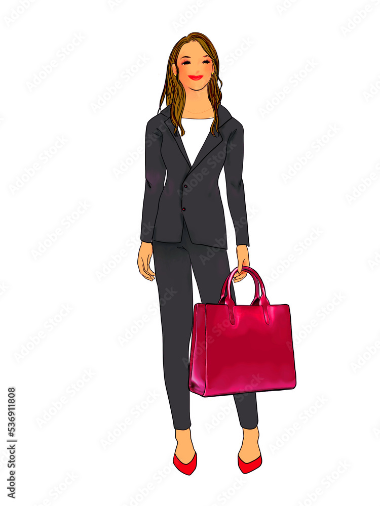 Business woman standing with briefcase Business woman standing with briefcase