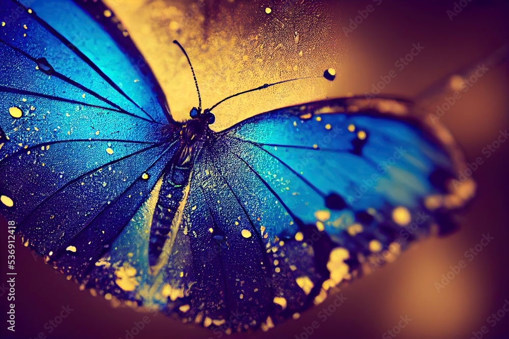 Illustration of colorful butterfly. Majestic, exotic, wild animal ...