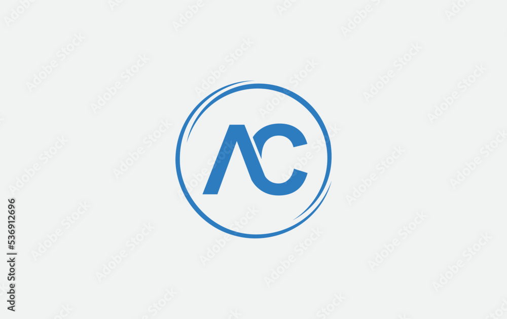 Circle logo icon and circle favicon flat letter AC Circle logo icon and circle favicon flat letter AC