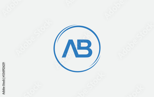 Circle logo icon and circle favicon flat letter AB