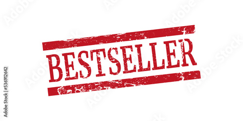 Illustration of bestseller stamp on white background