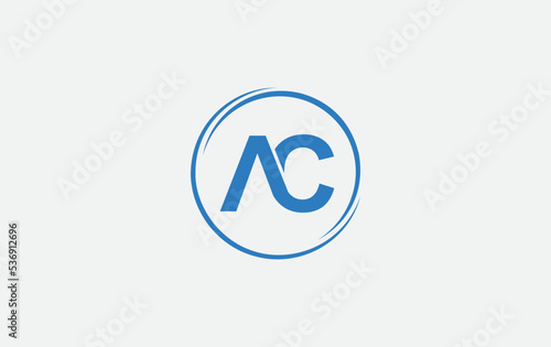 Circle logo icon and circle favicon flat letter AC