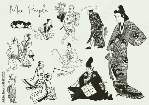 ukiyoe　japanese art　face　顔　日本画　男性　浮世絵　殿　商人　町人　日本人　侍　武士　農民　歴史　江戸時代