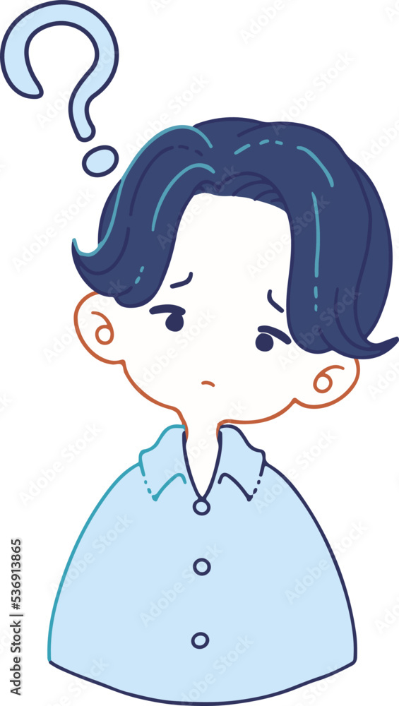 意図が分からず首をかしげる人物のベクターイラストレーション