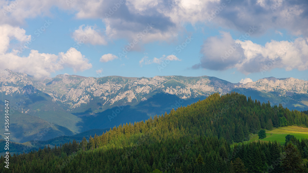 Summer panorama of the mountains