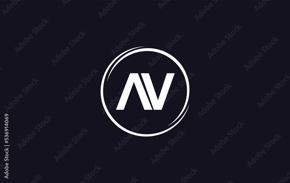 Circle logo icon and circle favicon flat letter AV Circle logo icon and circle favicon flat letter AV