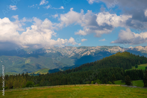 Mountain landscape with clouds in the summer