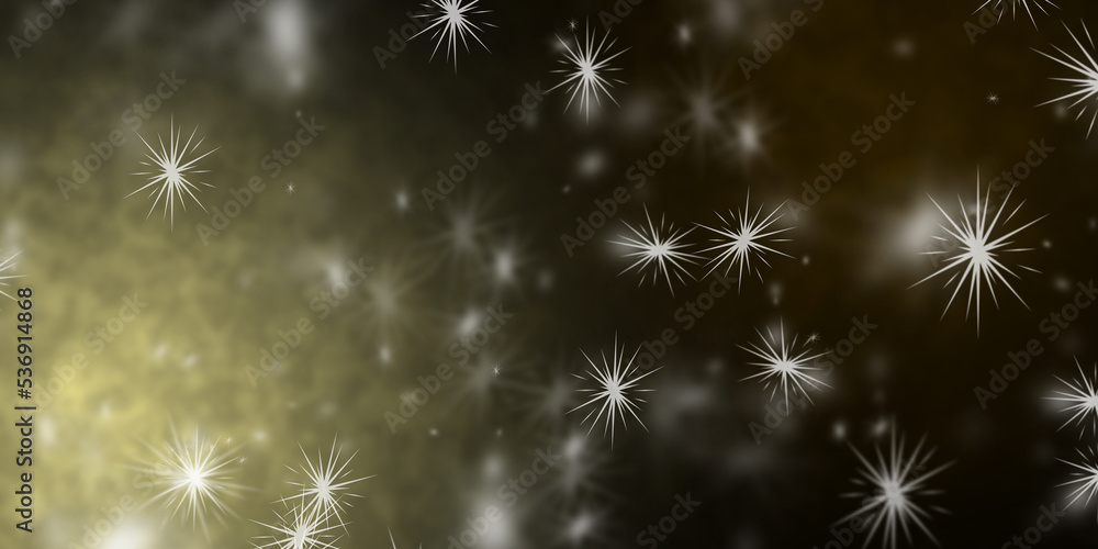 Fototapeta premium Abstract light yellow and gold background with flying stars