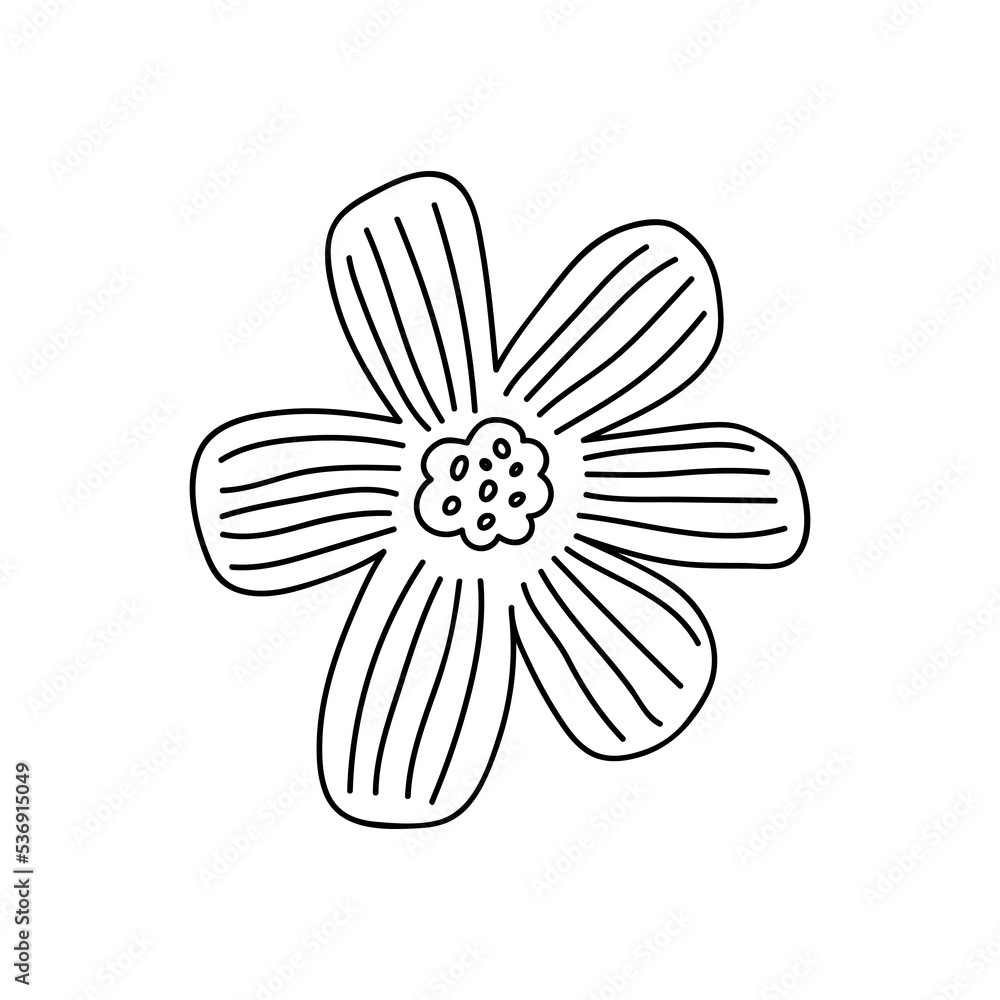 Cute doodle flower isolated on white background. Vector hand-drawn illustration. Perfect for cards, logo, decorations, various designs. Botanical clipart. Cute doodle flower isolated on white background. Vector hand-drawn illustration. Perfect for cards, logo, decorations, various designs. Botanical clipart.