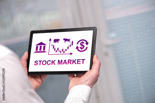 Stock market concept on a tablet