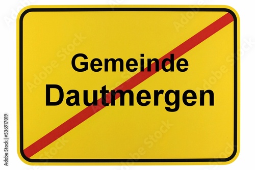 Illustration eines Ortsschildes der Gemeinde Dautmergen in Baden-Württemberg photo