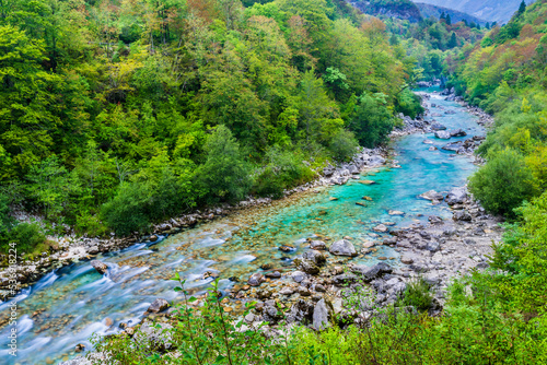Slovenia, Soca river flowing in Triglav National Park