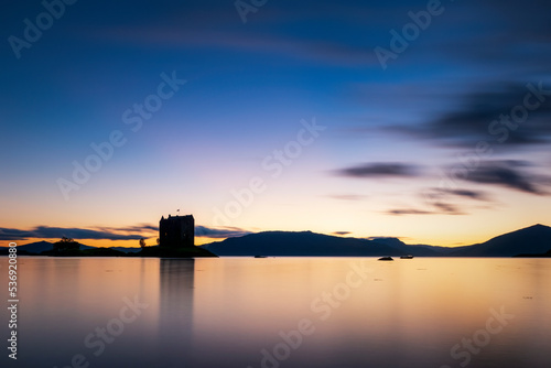 Castle Stalker on Loch Linnhe at sunset, Scotland