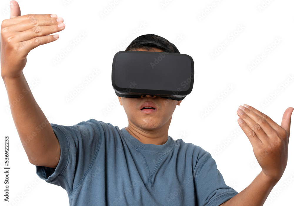 man wearing VR Headset. man wearing VR Headset.