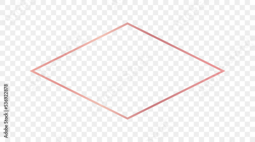 Rose gold glowing rhombus  shape frame