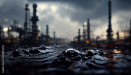 Fotografia Black oil factory