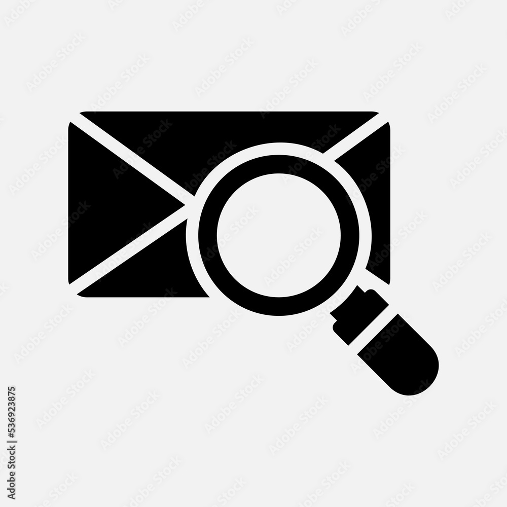 Search icon in solid style about email, use for website mobile app presentation Search icon in solid style about email, use for website mobile app presentation