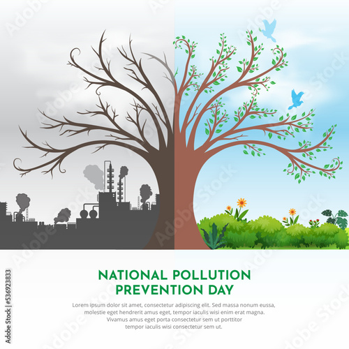 National pollution control day design background vector. World pollution prevention day design background vector
