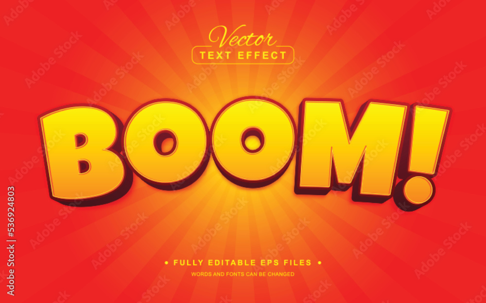 Vector Editable Text Effect in Boom Cartoon Style