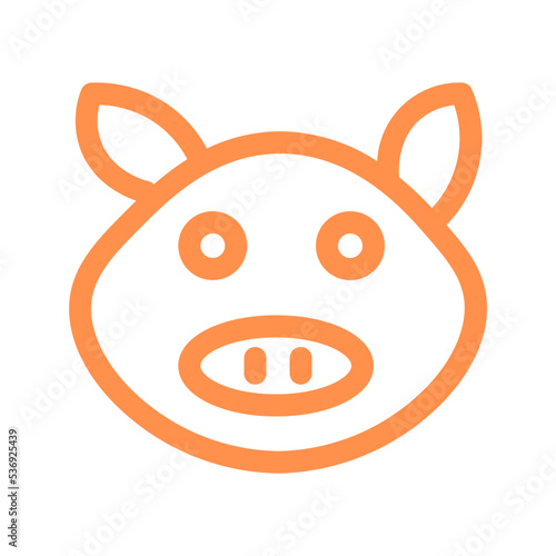 porc pig meat face outline icon